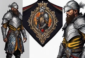 a beggar half suited in knights armor tattoo idea