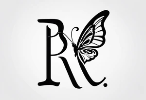The letters RS with a small butterfly on the S tattoo idea