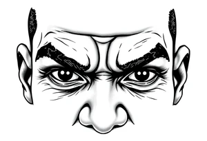 the words 
action beats anxiety with someone eyes who look extremely focused use lebron James game 6 vs Celtics tattoo idea