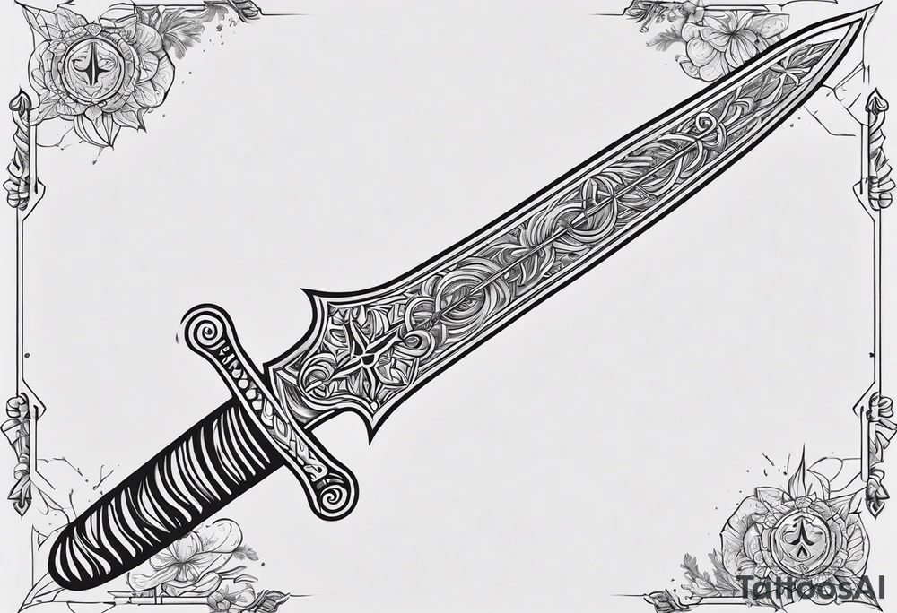 Sword with 🕉️ symbol tattoo idea