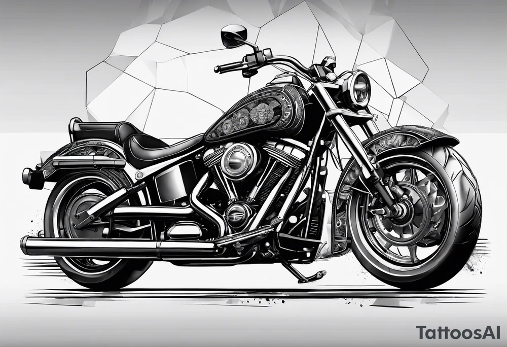 motorcycle riding at night in the city tattoo idea