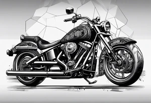 motorcycle riding at night in the city tattoo idea