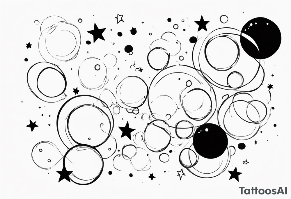 Bubbles with stars tattoo idea