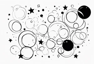 Bubbles with stars tattoo idea