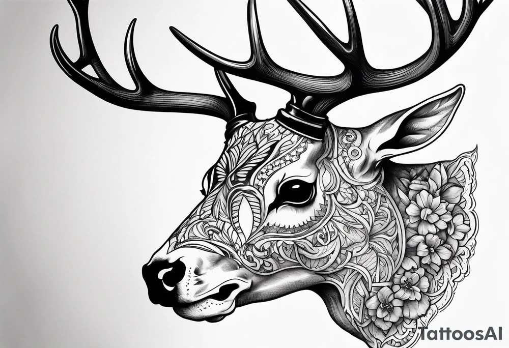 Deer skull tattoo idea