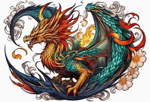 phoenix and a dragon tattoo idea