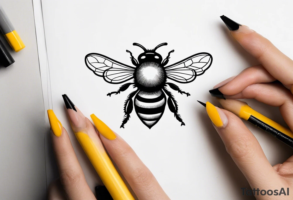 Small bee, not real tattoo idea