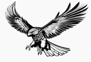 hawk in flight tattoo idea