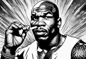 mike tyson smoking cigarette tattoo idea