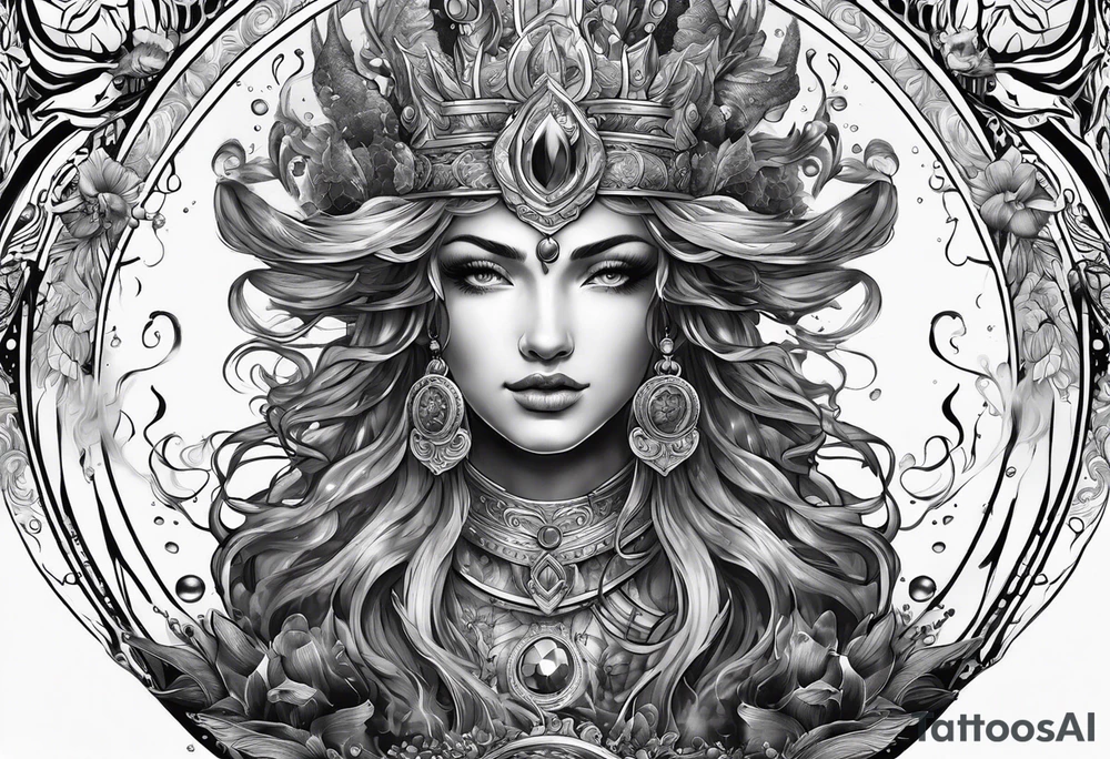 Neptun mit Wasser tattoo idea