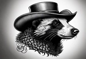 Honey badger wearing Irish hat tattoo idea