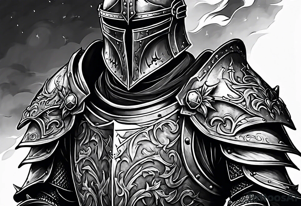 knight in heavy armor tattoo idea