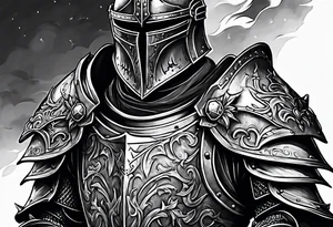 knight in heavy armor tattoo idea