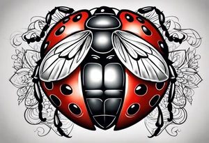 Wings out ladybug tattoo idea