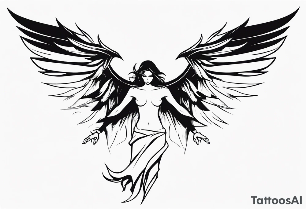 demonic fallen angel tattoo idea