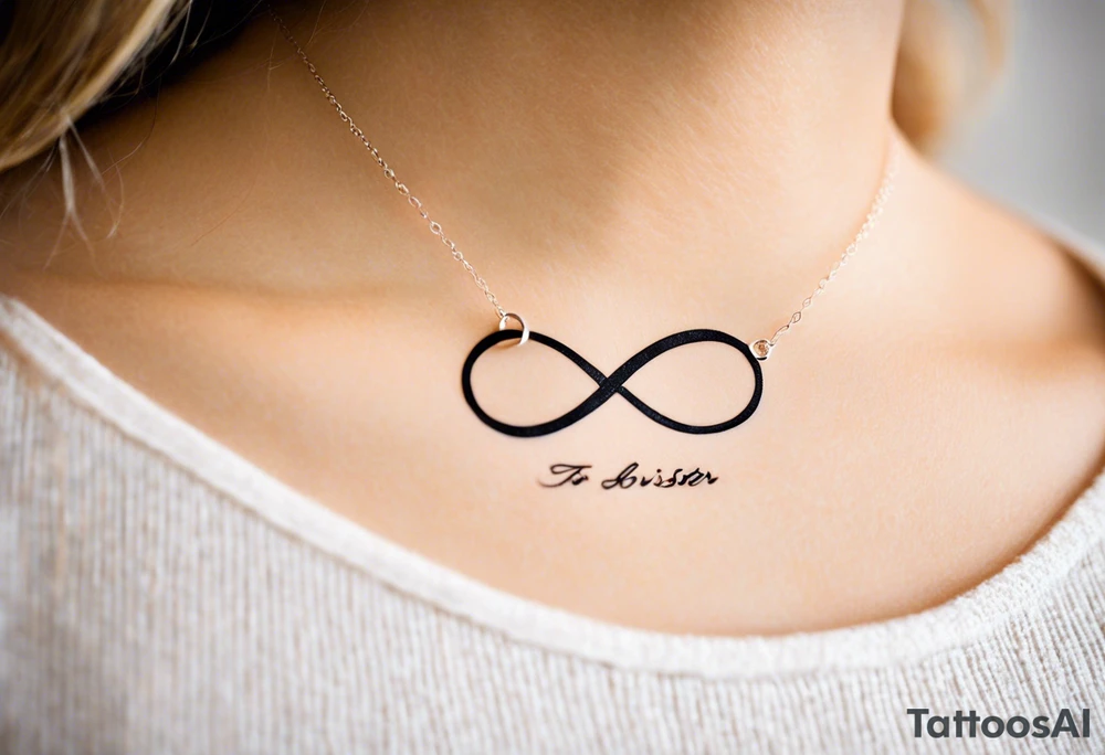 Eternity Symbol: A delicate, outlined infinity symbol as the foundation of the tattoo. 
Puzzle Piece: One small, outlined puzzle piece placed along one of the loops of the eternity symbol (typically on the lower curve or where the lines cross in the middle). 
Handwritten Text: Your sister’s words, “to my favorite sister,” can flow along the curve of the infinity symbol, following its shape. 

Positioned horizontally on your ankle for a balanced look. tattoo idea