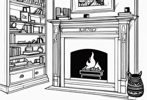 Cozy Fireplace tattoo idea