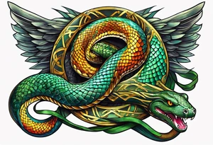 snake wrapping around broadsword tattoo idea
