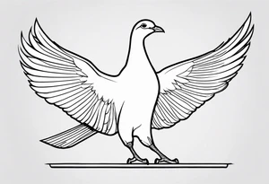 black line pigeon 
on a statue tattoo idea