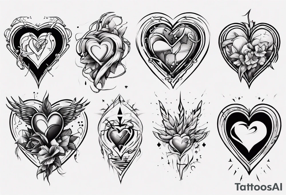 A modern heart tattoo idea