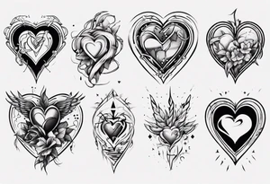 A modern heart tattoo idea