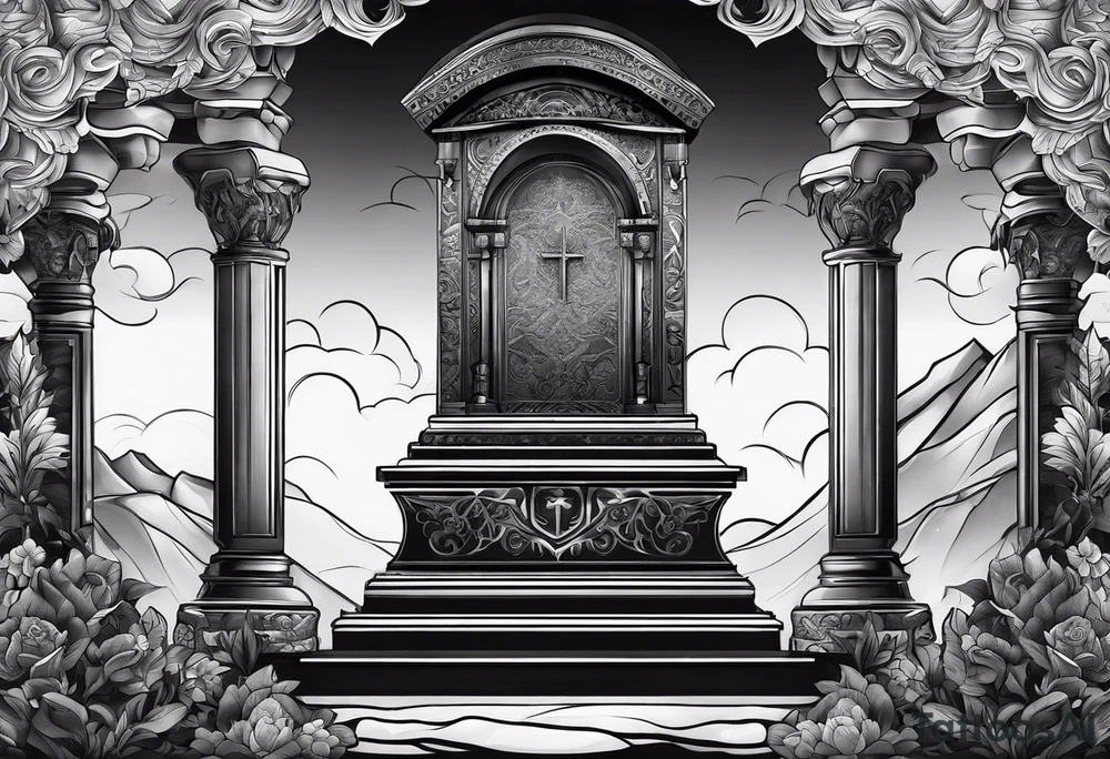 Tomb with smoke tattoo idea
