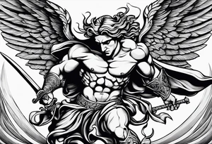 Angel fighting demon tattoo idea