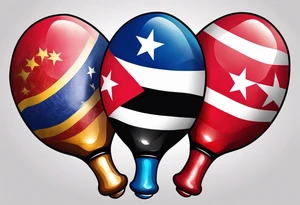 2 colorfull maracas with Cuban flag tattoo idea