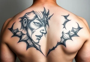 pencil sketch of dark and light emotion tattoo idea