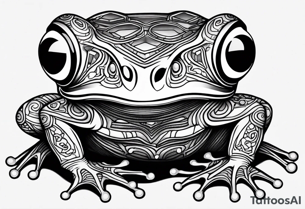 a psychedelic frog tattoo idea