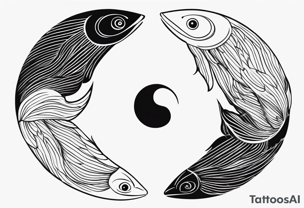 coi fish as a ying yang tattoo idea