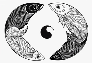 coi fish as a ying yang tattoo idea