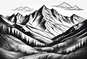 Mountains, concept tattoo idea