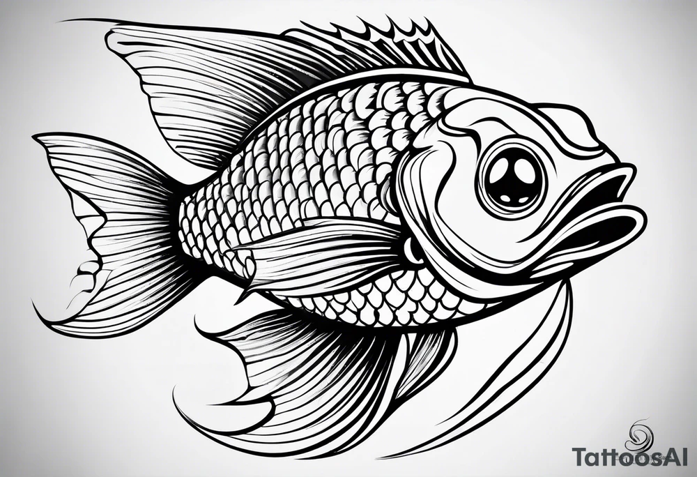 Line work fish tattoo idea
