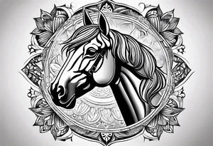Pferd mandala tattoo idea