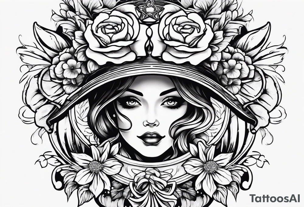 Ghost face holding flowers tattoo idea