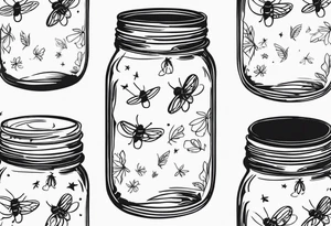 Mason jar with fireflies tattoo idea