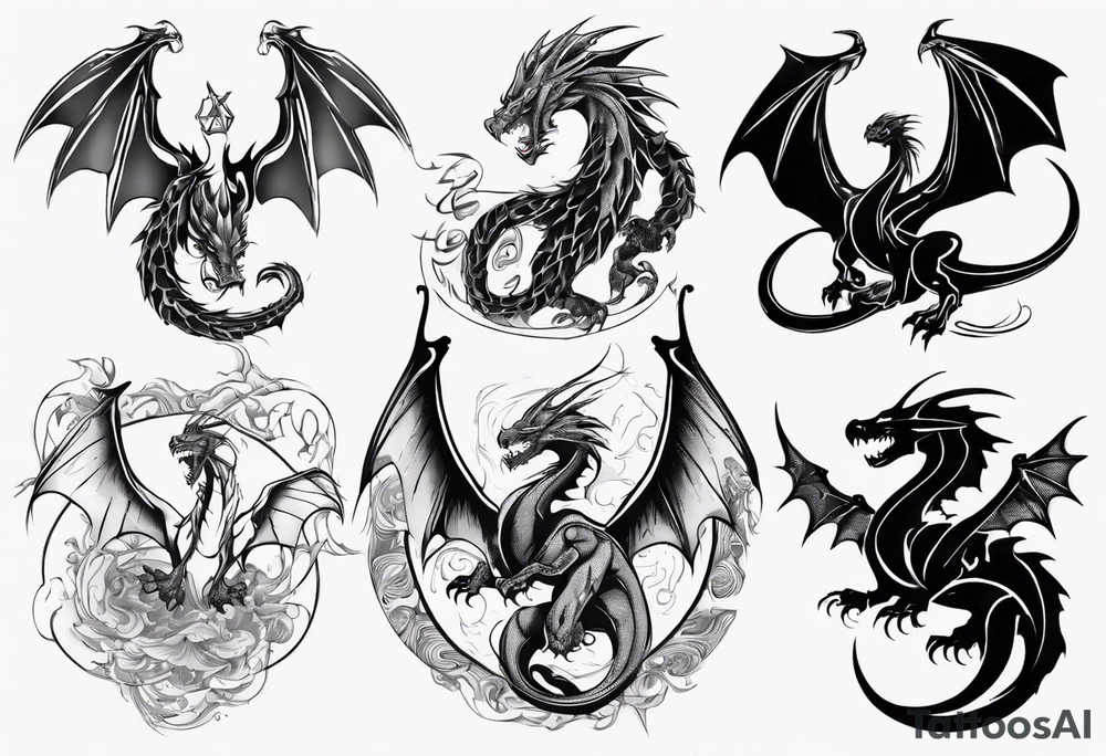 a wyvern with its rider tattoo idea