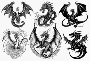 a wyvern with its rider tattoo idea