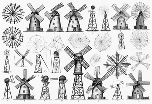 The mathematical dutch windmill graph from graph theory that is cute, with vertices and edges, not an actual wind tattoo idea