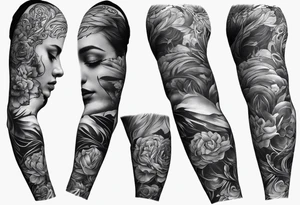 A tatto covering the arm from hand to shoulder based on Gustav Mahler's 5th symphony. tattoo idea
