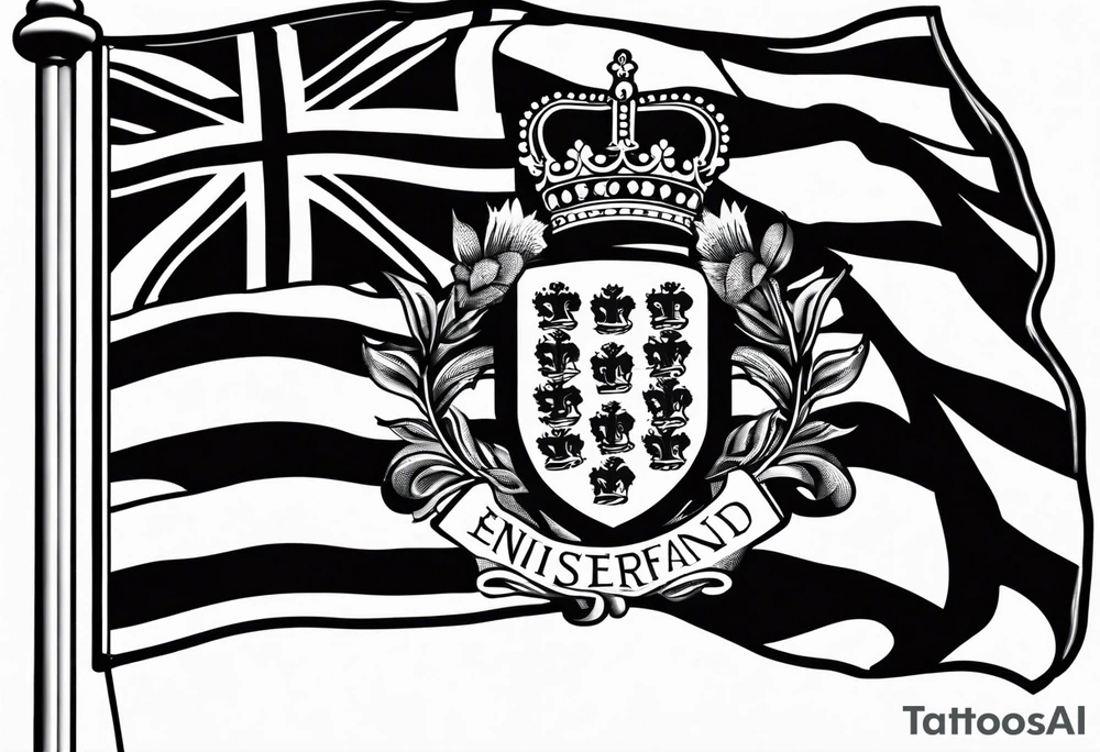 England flag skinner name tattoo idea