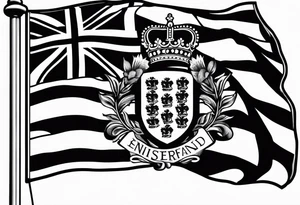 England flag skinner name tattoo idea