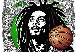 Bob Marley, Detroit, Music, Weed, basketball, Charisse, Steven, Love tattoo idea