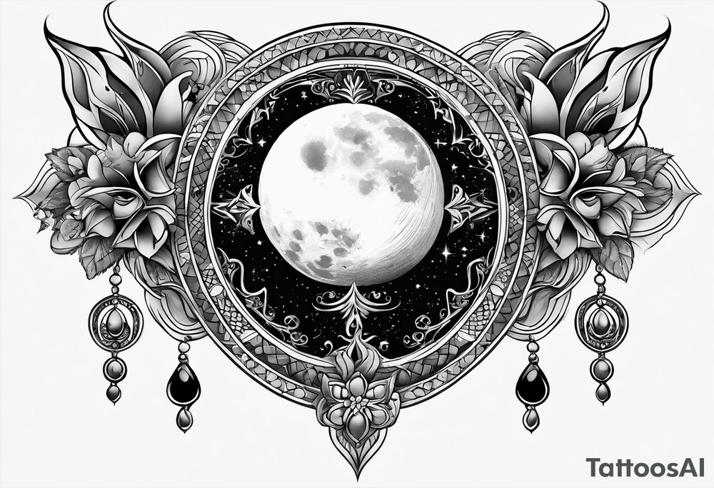sacred moon tattoo idea
