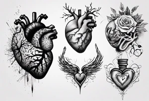 Converge human brain and human heart tattoo idea