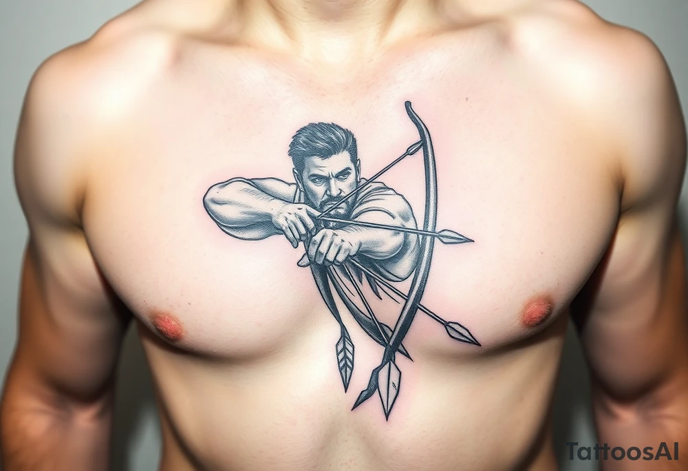 archer with arrows tattoo idea