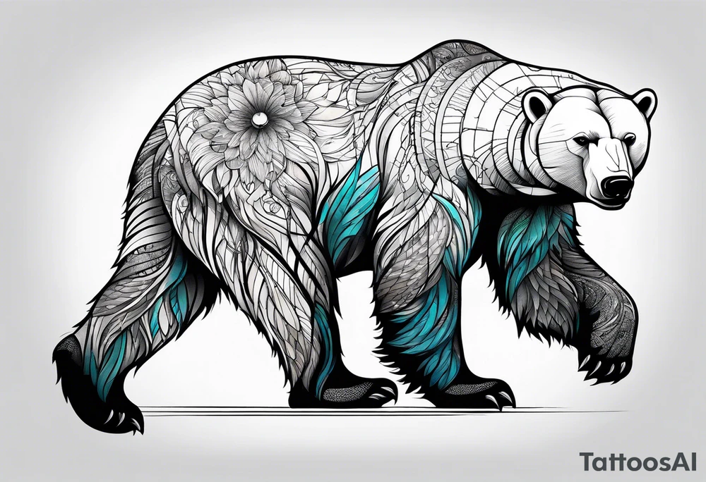 Polar bear in a minimalist but masculine 
 way tattoo idea