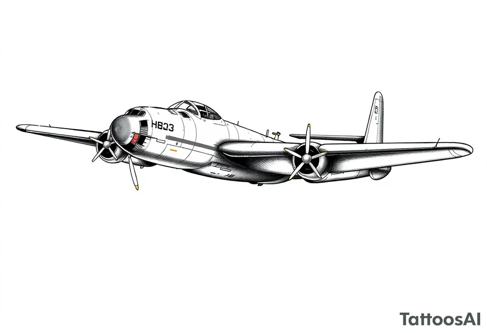 b26 marauder, aviation inspired, sleeve tattoo tattoo idea