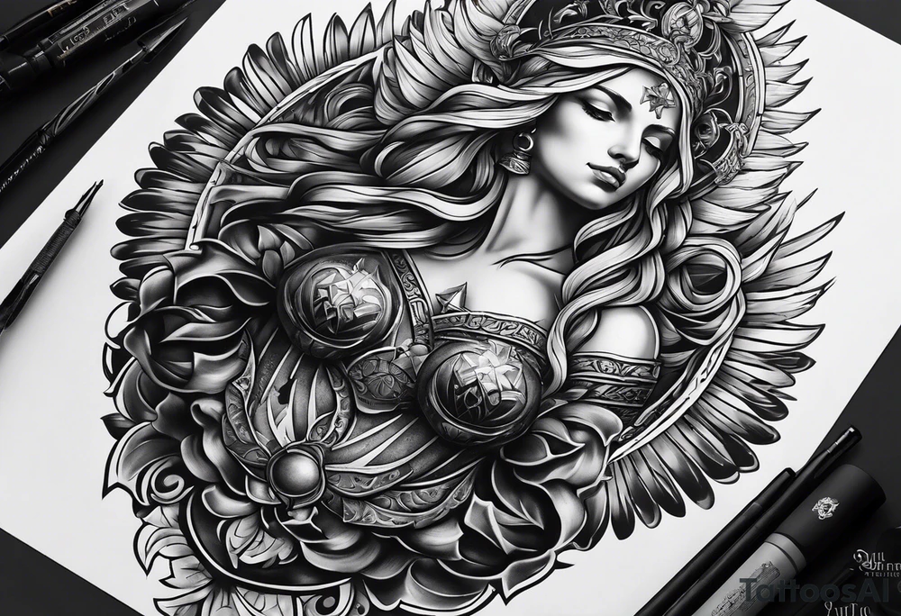 idea of pain for glory in life, discipline and catholic religion. Tattoo on the back tattoo idea